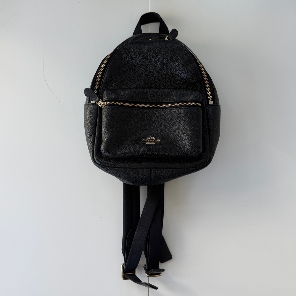 Coach Black Leather Mini Backpack